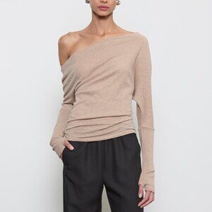 Enza Costa Cashmere Blend Off-Shoulder Top Size M